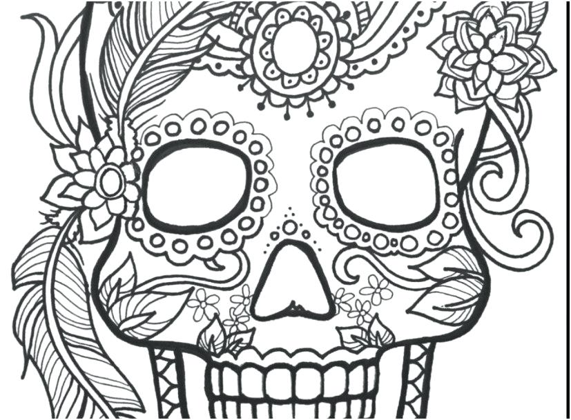 Skull Coloring Page Fantastic Skull Coloring Page With Day 827x609 Skull Coloring Page Fantastic Skull Coloring Page With Day