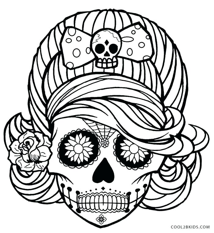 Sugar Skull Coloring Page Online Coloring Pages 700x761 Sugar Skull Coloring Page Online Coloring Pages