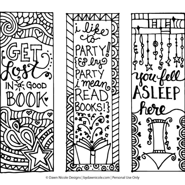 Free Printable Coloring Page Bookmarks Dawn Nicole Designs 600x600 Free Printable Coloring Page Bookmarks Dawn Nicole Designs