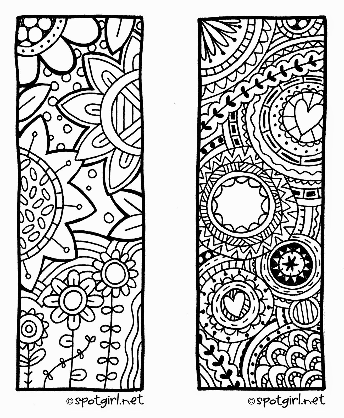 Zentangle Bookmark Printable From Spotgirl 1314x1600 Zentangle Bookmark Printable From Spotgirl