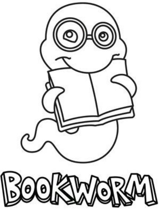 546x720 Bookworm Coloring Page For A Kids' Contest, Maybe Bookworm Lol
