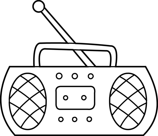 Radio Coloring Page 550x471 Radio Coloring Page