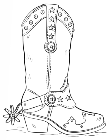 369x480 Cowboy Boots Coloring Pages Cowboy Boot Coloring Page Free