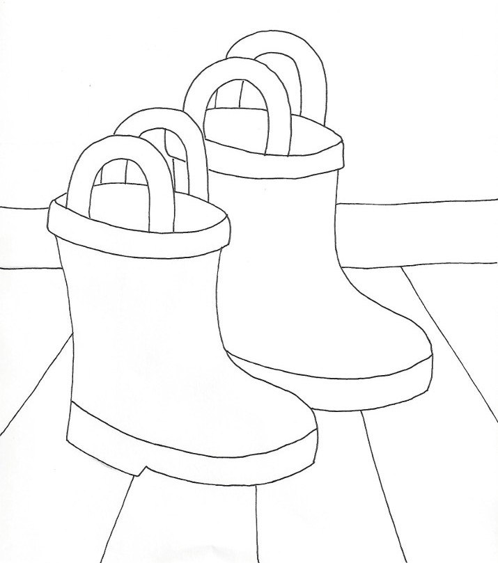 715x809 Rain Boots Coloring Page