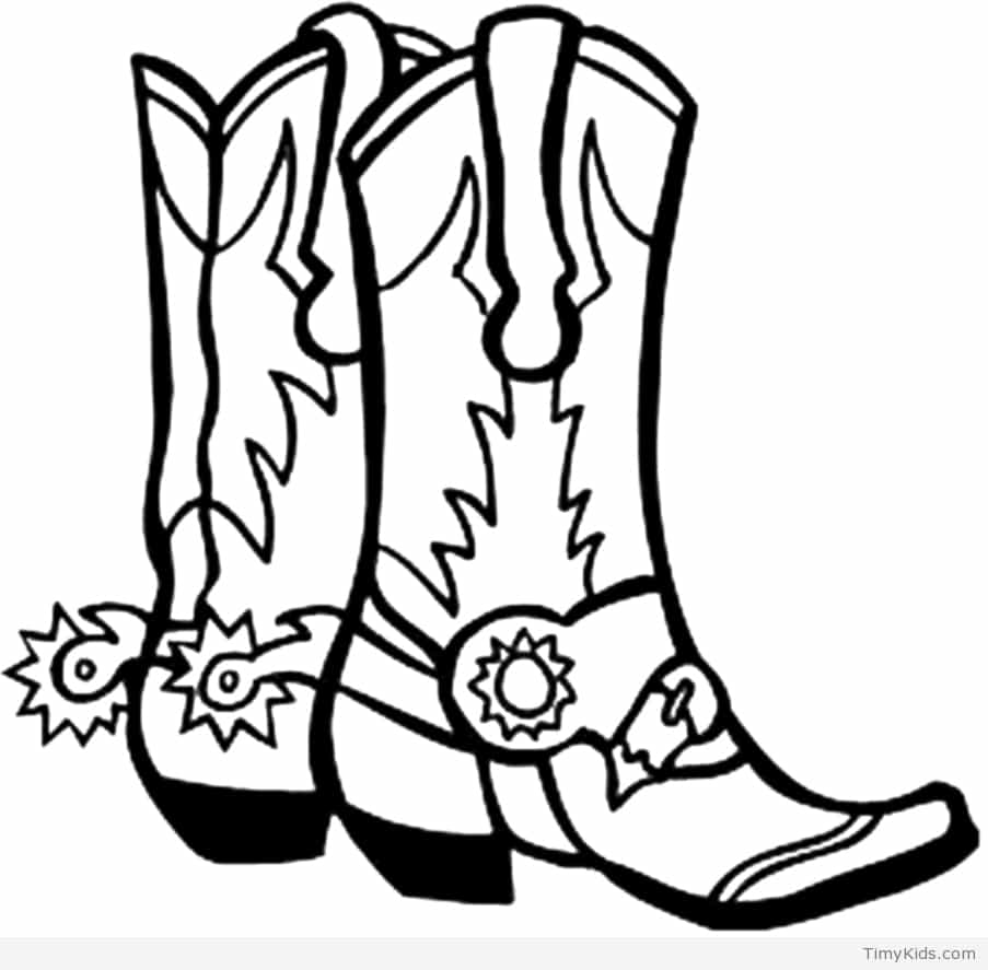 903x887 Timely Cowboy Boot Coloring Page Boots Pages T