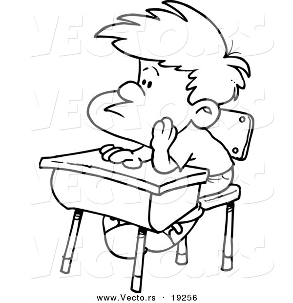 Vector Of A Cartoon Bored School Boy In Detention 600x620 Vector Of A Cartoon Bored School Boy In Detention