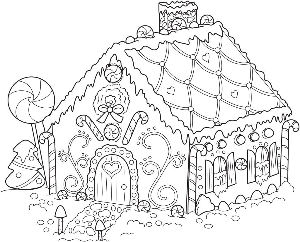 Printable Gingerbread House Coloring Pages For Kids Cool2bkids 1024x827 Printable Gingerbread House Coloring Pages For Kids Cool2bkids