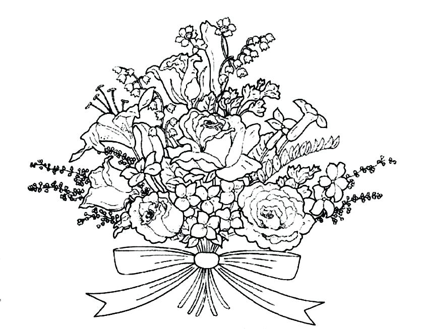 841x653 Bouquet Of Flowers Coloring Pages S S Bouquet Flower Coloring