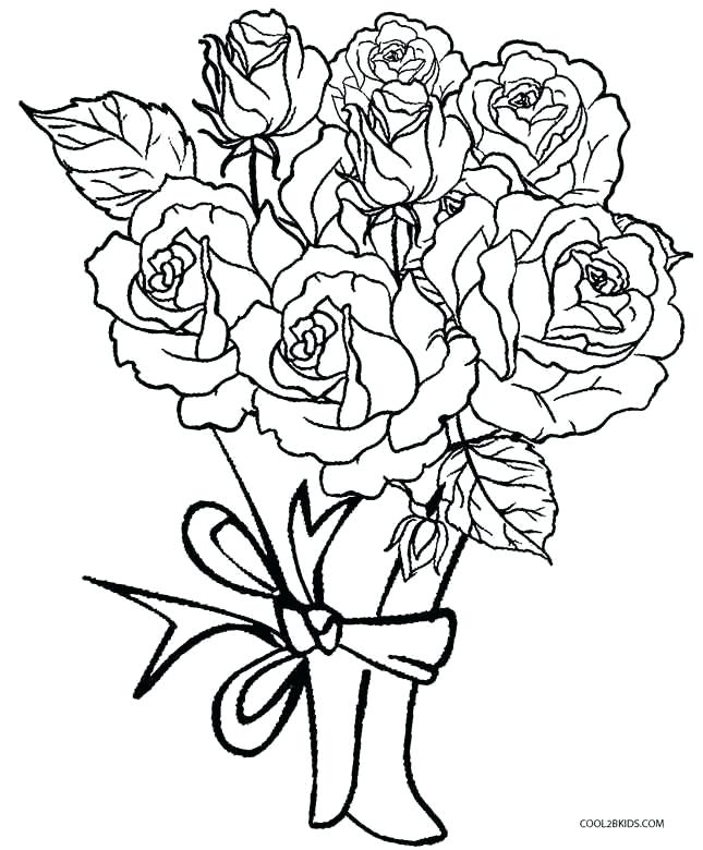 645x780 Bouquet Of Roses Coloring Pages Rose Bouquet Coloring Pages Rose