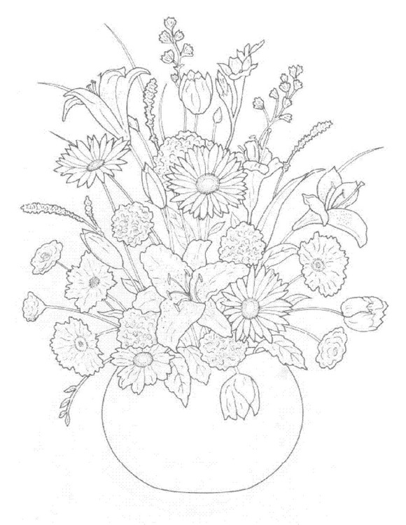 580x750 Kids N 30 Coloring Pages Of Bouquets