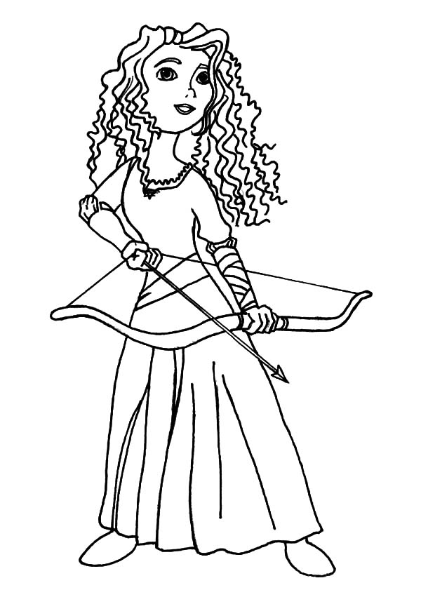600x841 Princess Merida Prepare With Her Arrow And Bow Coloring Pages