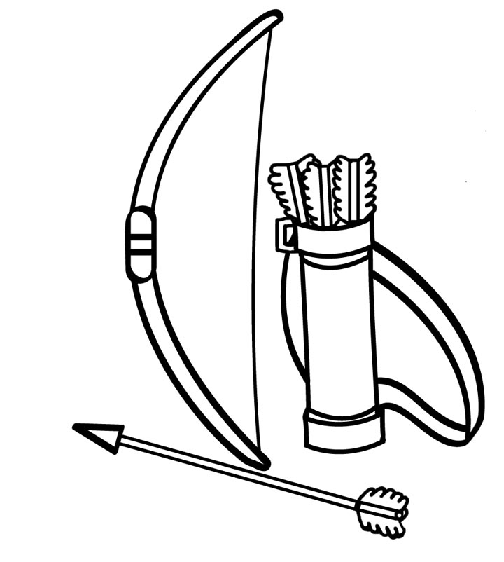 720x802 Bow And Arrow Coloring Pages