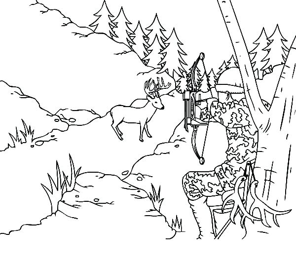 600x535 Hunting Coloring Pages Buffalo Hunt Coloring Page Download Bow