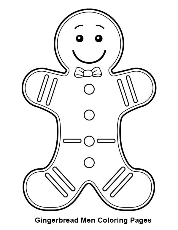 600x777 Gingerbread Men With Bow Tie Coloring Page Coloring Sun