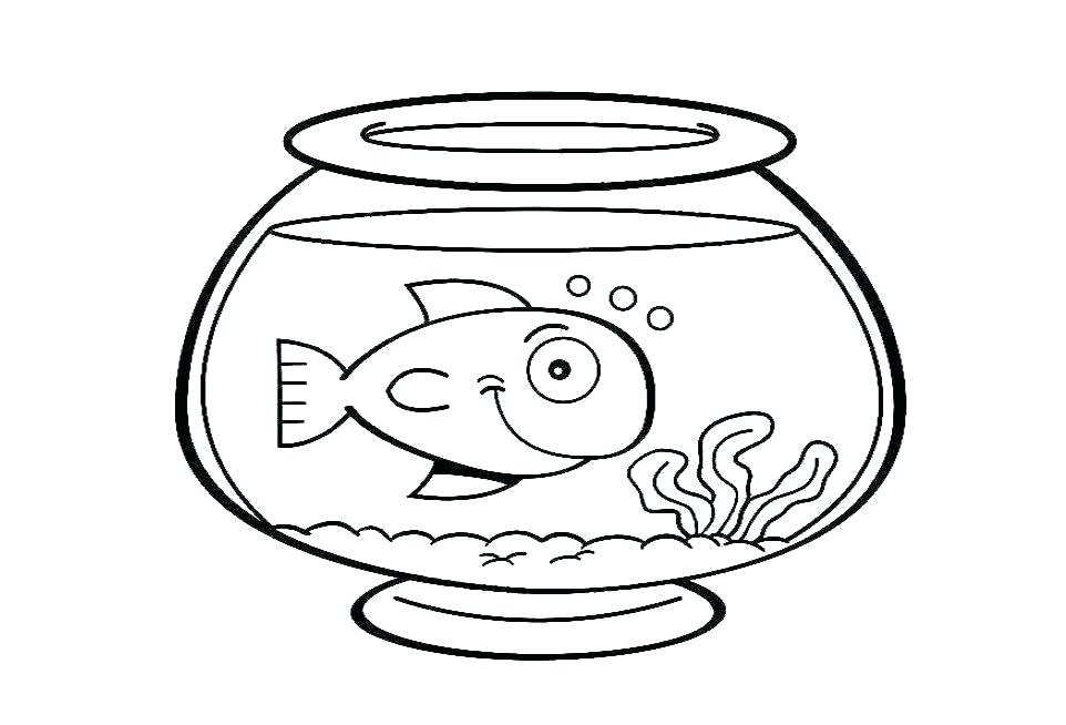 962x654 Fish Bowl Coloring Pages Fish Bowl Coloring Page Packed With Fish
