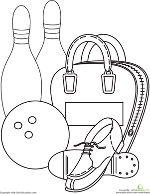 Bowling Coloring Page Worksheets, Kindergarten And Sport Craft 301x389 Bowling Coloring Page Worksheets, Kindergarten And Sport Craft