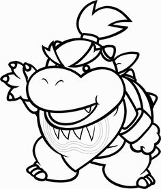 236x276 Mario Vs. Bowser Coloring Page Chalkboard Bowser
