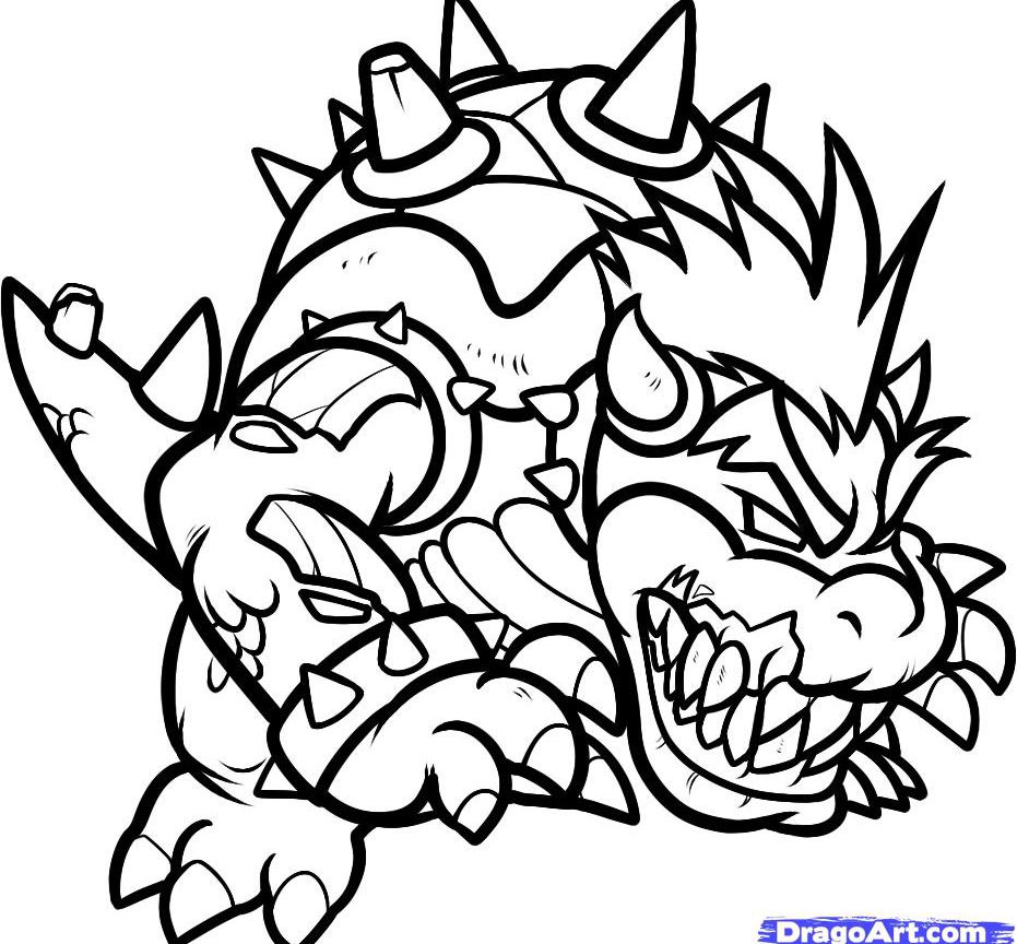 931x864 Bowser Coloring Pages