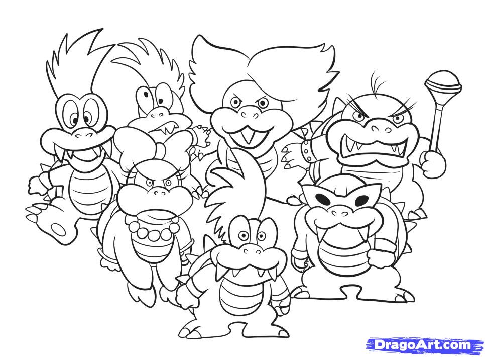 966x710 Mario Bowser Coloring Pages