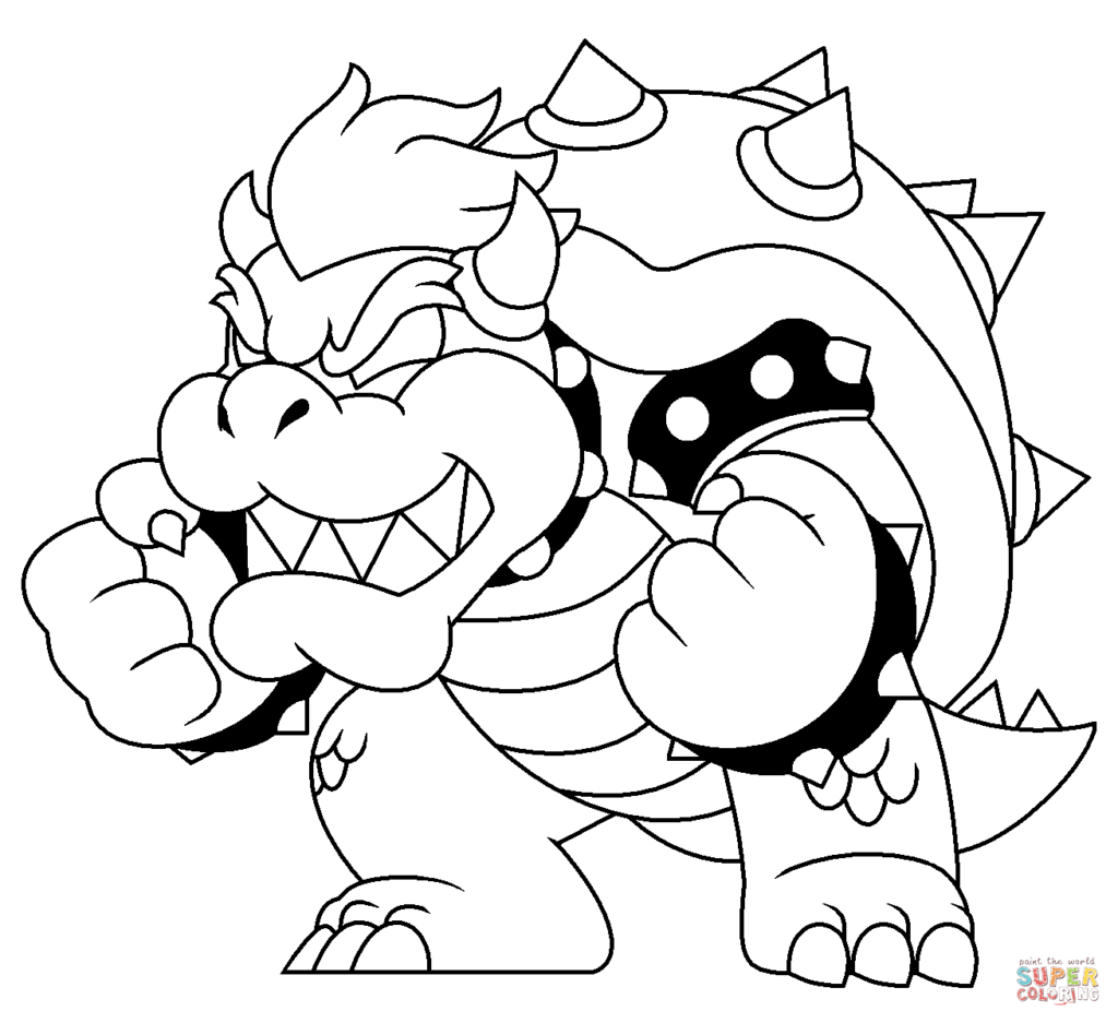 1024x937 Bowser Coloring Page Free Printable Pages Click The Get Bubbles