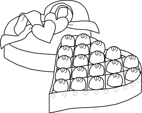 600x478 Box Of Chocolates Coloring Page Color Bros