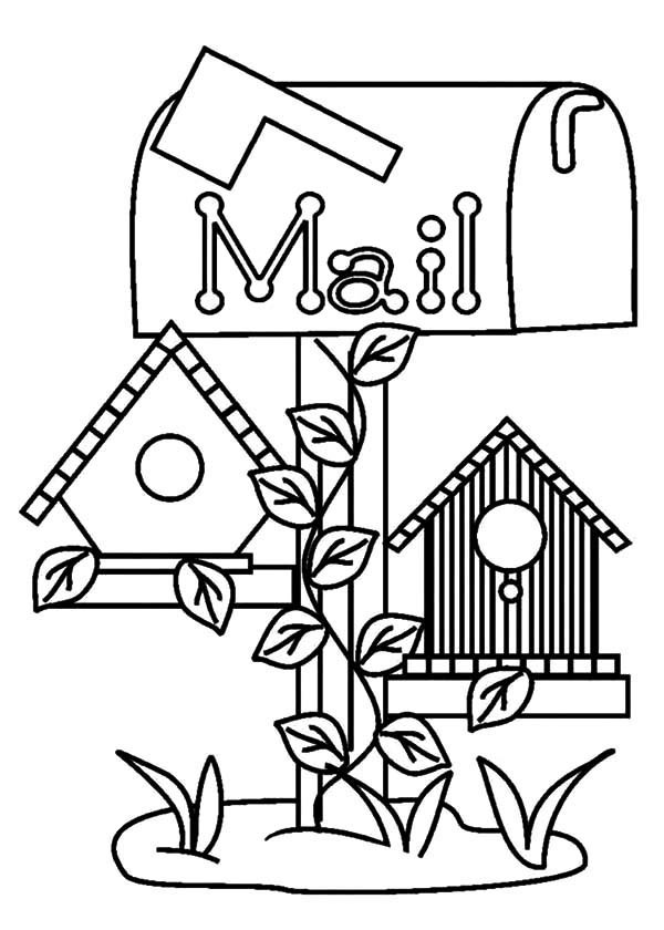 600x840 Bird House Under Mail Box Coloring Pages Best Place To Color