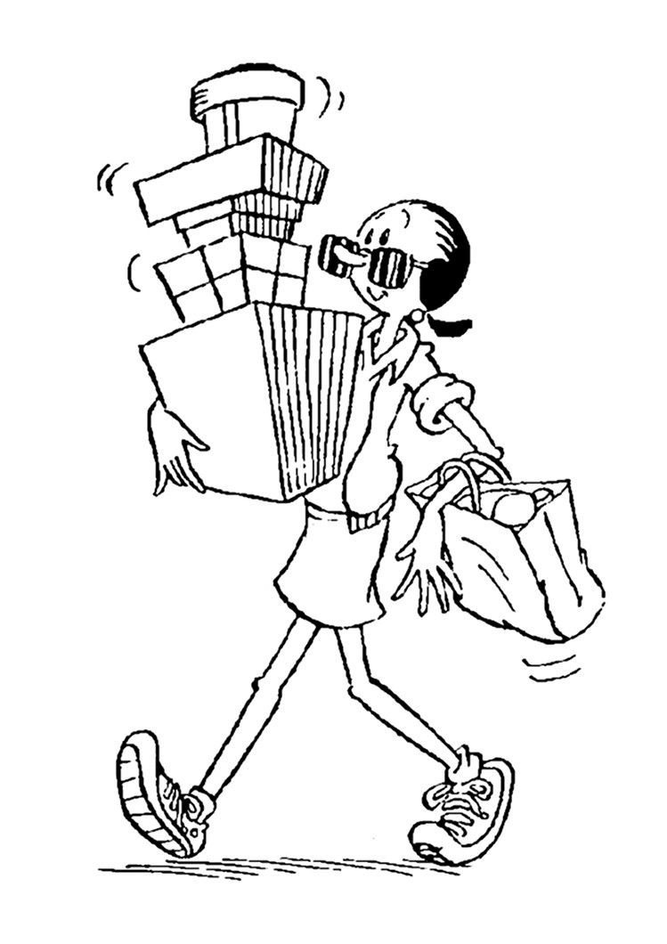 749x1060 Olive Oyl With Boxes Coloring Page From Popeye The Sailor Coloring