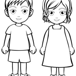 Boy And Girl Coloring Pages 268x268 Boy And Girl Coloring Pages