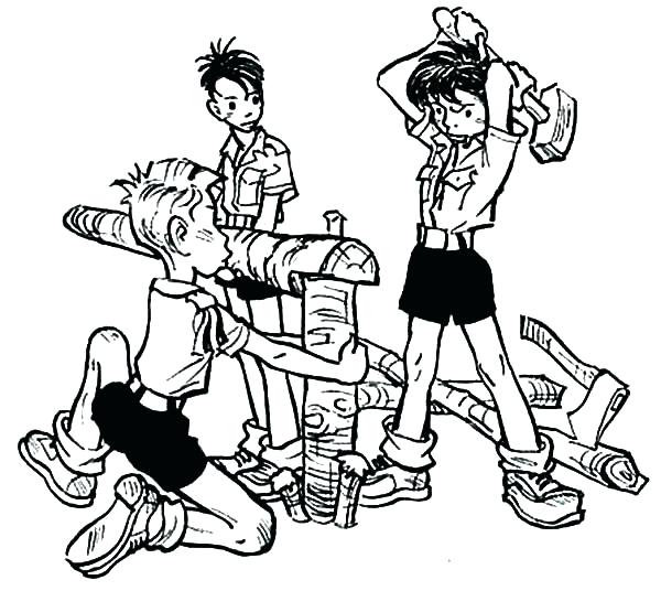 600x536 Coloring Pages For Boy Boy Scouts Set Up Tent Together Coloring