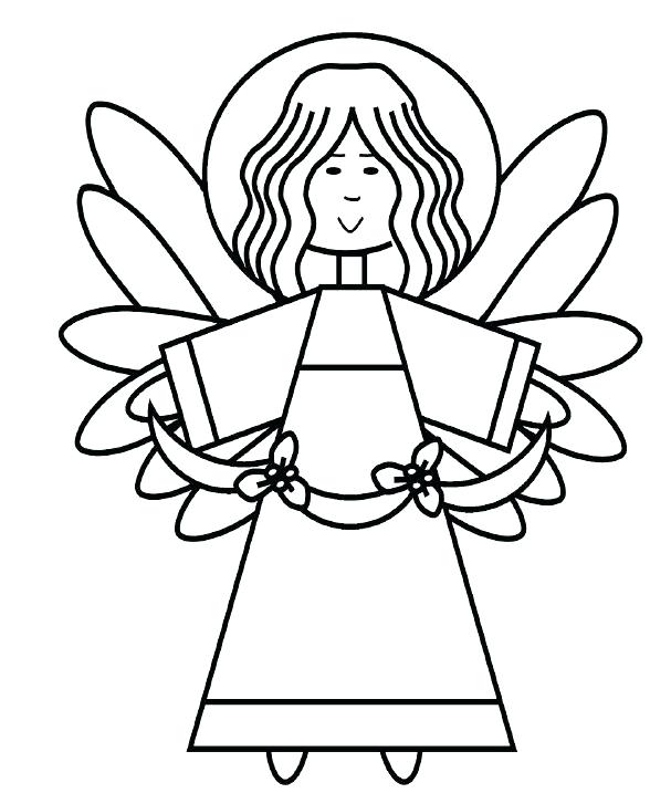 607x717 Christmas Angel Coloring Pages