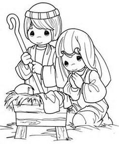 236x286 Kids Coloring Page Precious Moments Little Drummer Boy Baby Jesus