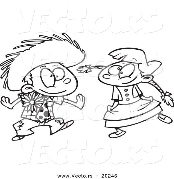Vector Of A Cartoon Boy And Girl Dancing 600x620 Vector Of A Cartoon Boy And Girl Dancing