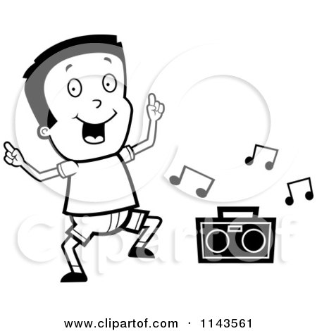 Cartoon Clipart Of A Black And White Happy Boy Dancing To Music 450x470 Cartoon Clipart Of A Black And White Happy Boy Dancing To Music
