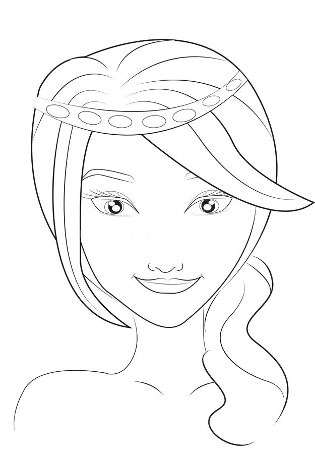 625x900 Girls Face Coloring Page Stock Illustration Illustration