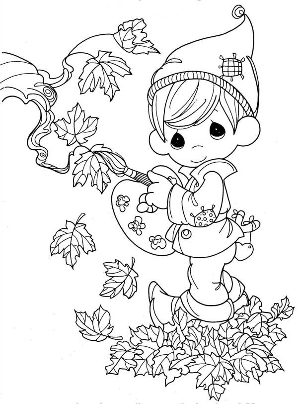 600x812 Autumn, Fairy Boy In In Autumn Season Coloring Page It'S