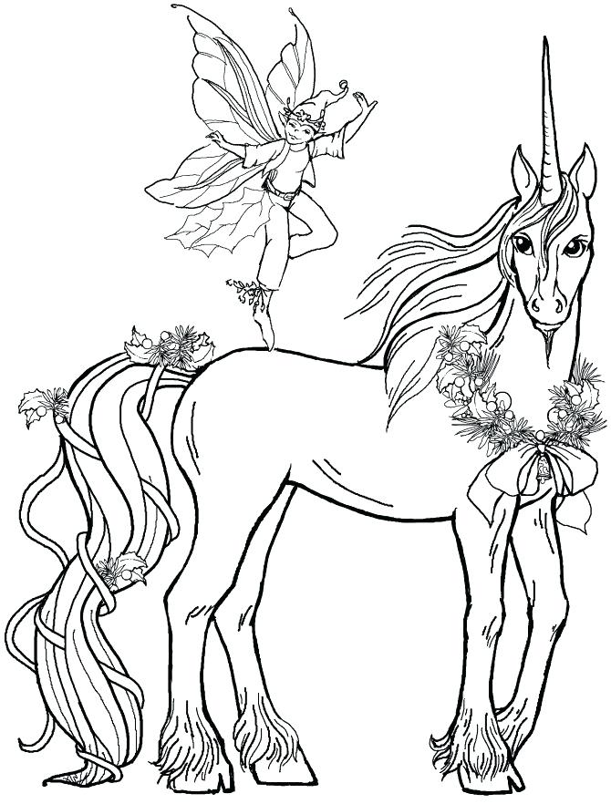 670x882 Unicorn And Fairy Coloring Pages Professional