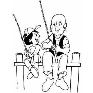 Old Man Fishing With Boy Coloring Sheet 300x300 Old Man Fishing With Boy Coloring Sheet