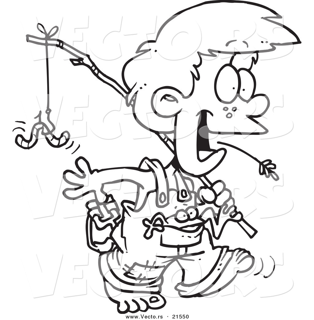 Vector Of A Cartoon Country Boy Carrying A Fishing Pole 1024x1044 Vector Of A Cartoon Country Boy Carrying A Fishing Pole