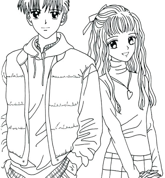 558x600 Boy And Girl Coloring Page Cool Boy And Girl Coloring Pages Online