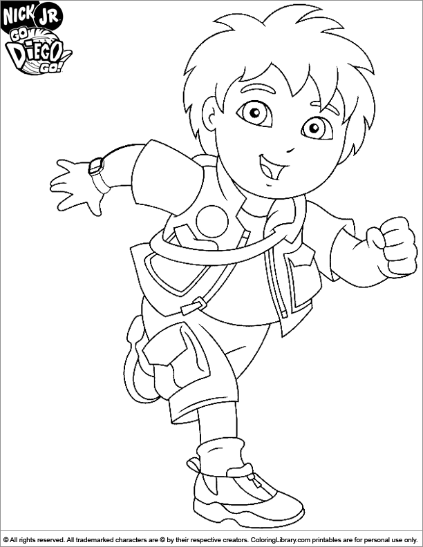 Go Diego Go Coloring Sheet Diego Having Fun Running Coloring 612x792 Go Diego Go Coloring Sheet Diego Having Fun Running Coloring