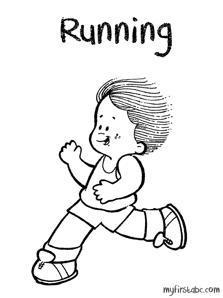 Running Kid Coloring Pages 718x958 Running Kid Coloring Pages