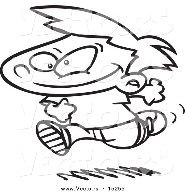 Vector Of A Cartoon Boy Running 600x620 Vector Of A Cartoon Boy Running