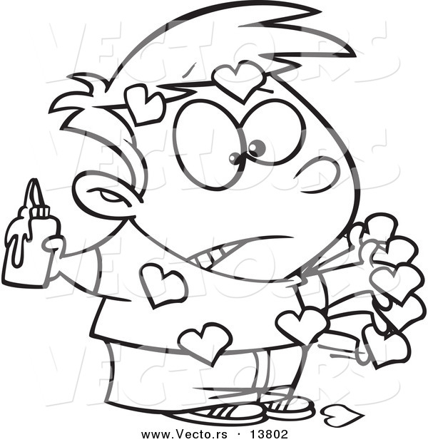 Vector Of A Cartoon Messy Boy With Valentine Hearts Glued All Over 600x620 Vector Of A Cartoon Messy Boy With Valentine Hearts Glued All Over