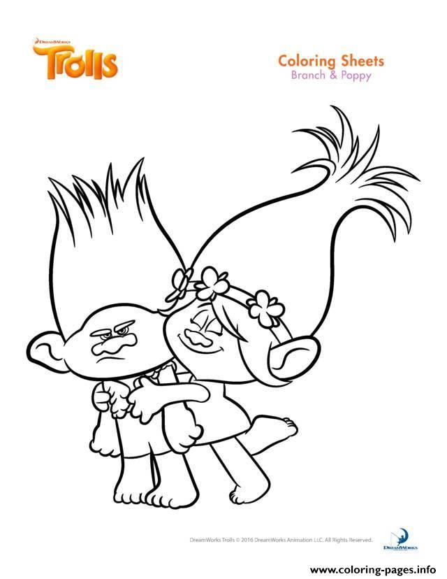 640x828 Print Branch And Poppy Trolls Coloring Pages Coloring Pages