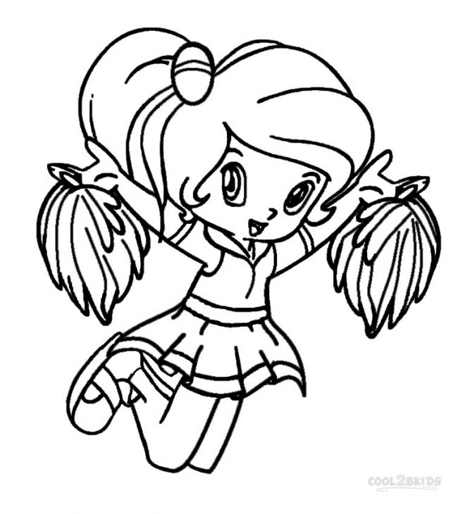 Lovely Little Girl Cheerleading Coloring Page Coloring Pages 667x730 Lovely Little Girl Cheerleading Coloring Page Coloring Pages