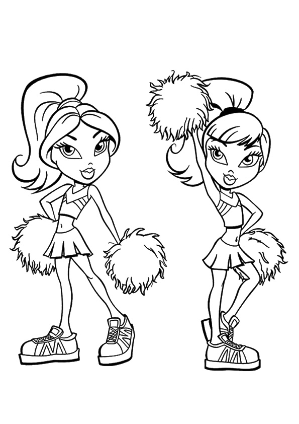 The Two Bratz Girls Ready To Dance Coloring Page 595x842 The Two Bratz Girls Ready To Dance Coloring Page