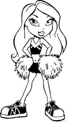 Bratz Cheerleader Bratz Coloring Pages 220x400 Bratz Cheerleader Bratz Coloring Pages