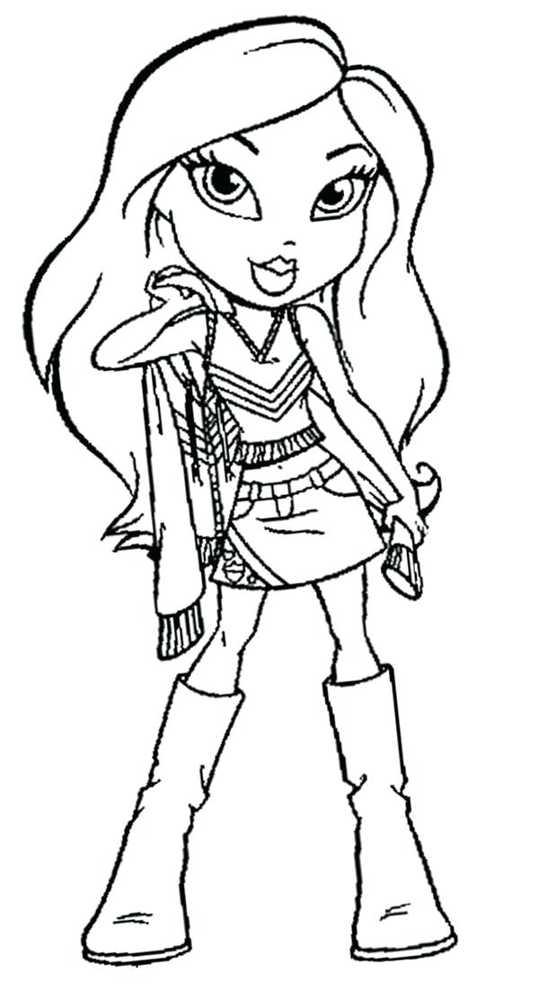 600x1102 Coloring Pages Bratz The Cheerleader Coloring Page The Cheerleader