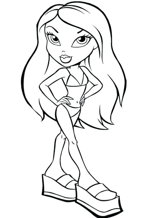 Coloring Pages Bikini Coloring Pages Bikini A Bratz Doll Coloring 500x737 Coloring Pages Bikini Coloring Pages Bikini A Bratz Doll Coloring