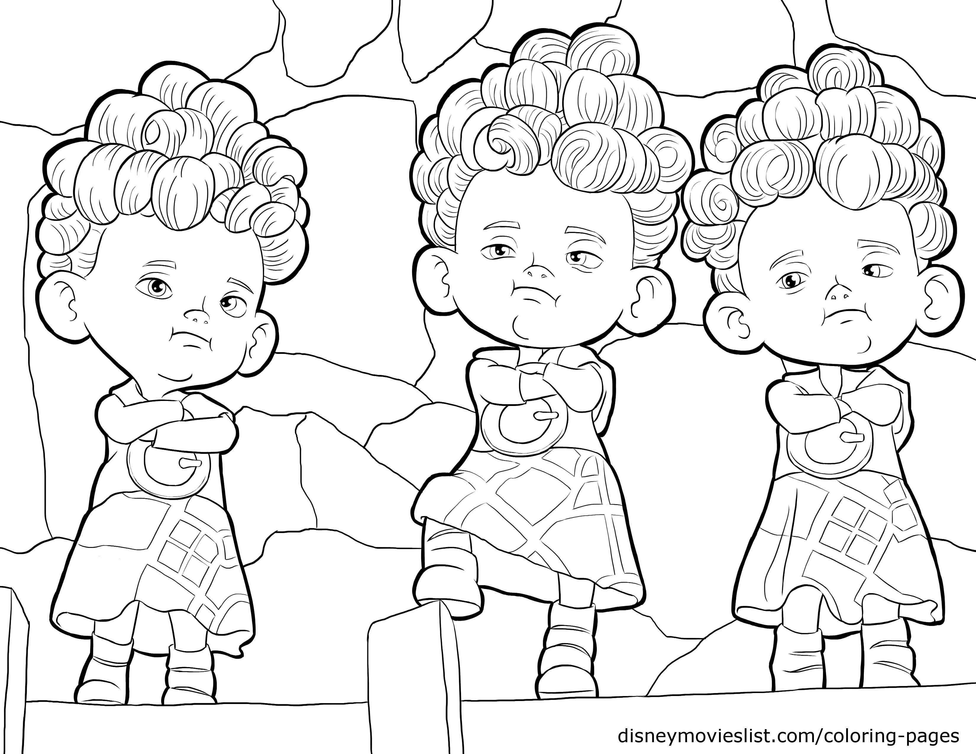 Disney's Bravethe Triplets Harris, Hubert And Hamish Coloring 3300x2550 Disney's Bravethe Triplets Harris, Hubert And Hamish Coloring